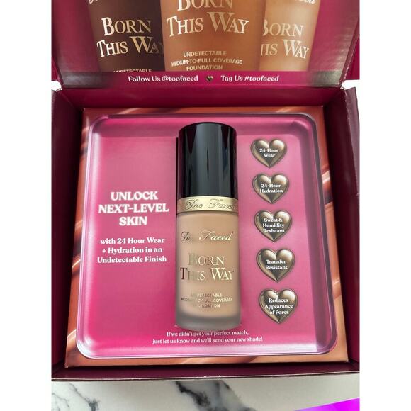 Too Faced Born This Way medium to full coverage foundation Warm Nude - Picture 1 of 4
